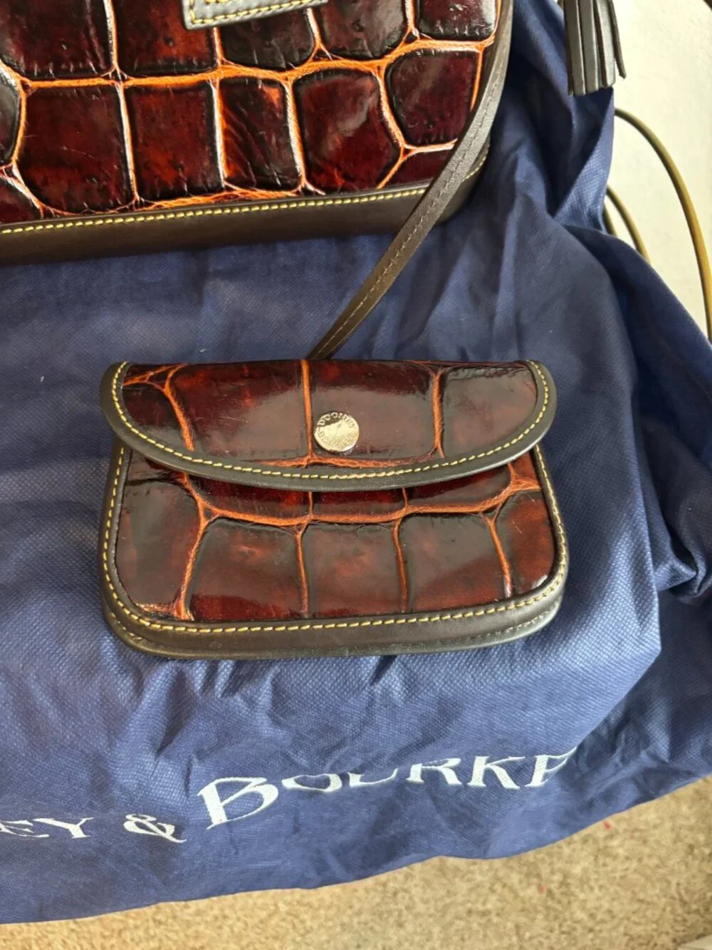 Dooney & Bourke croc‐embossed tote + dust bag